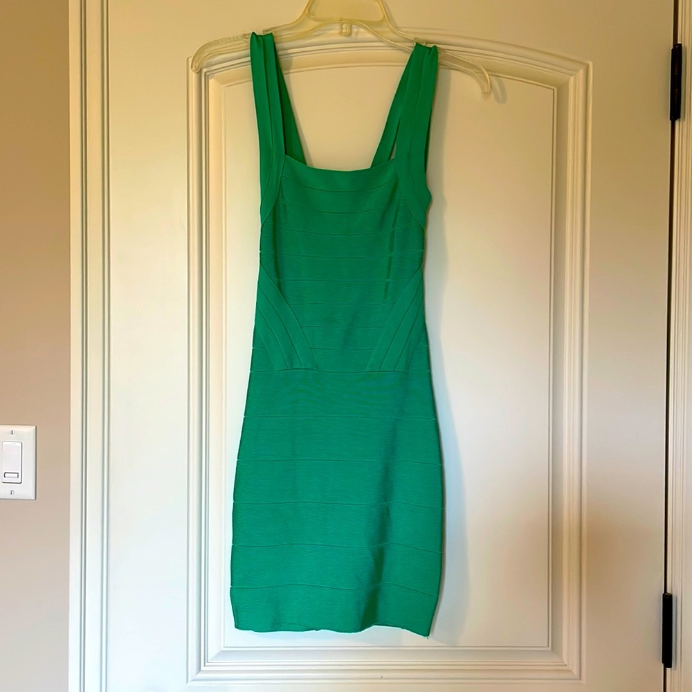 BEBE green bodycon dress